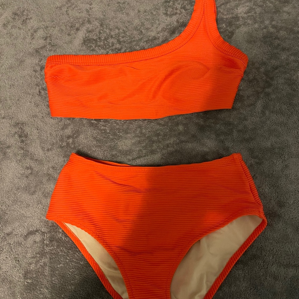 High Waisted One Shoulder Bikini Set